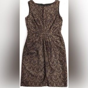 Max & Cleo Jacquard Cocktail Dress - gold and black, size 8